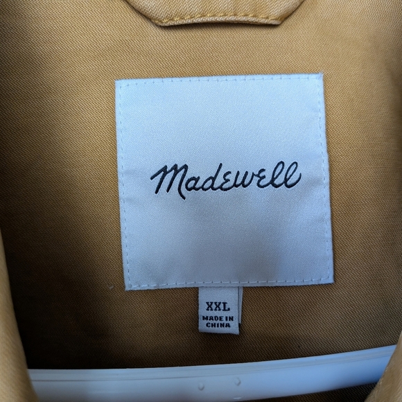 MADEWELL Plus Size Military Loose Fit Jacket Size XXL 100% Cotton Yellow/Tan - Picture 2 of 11